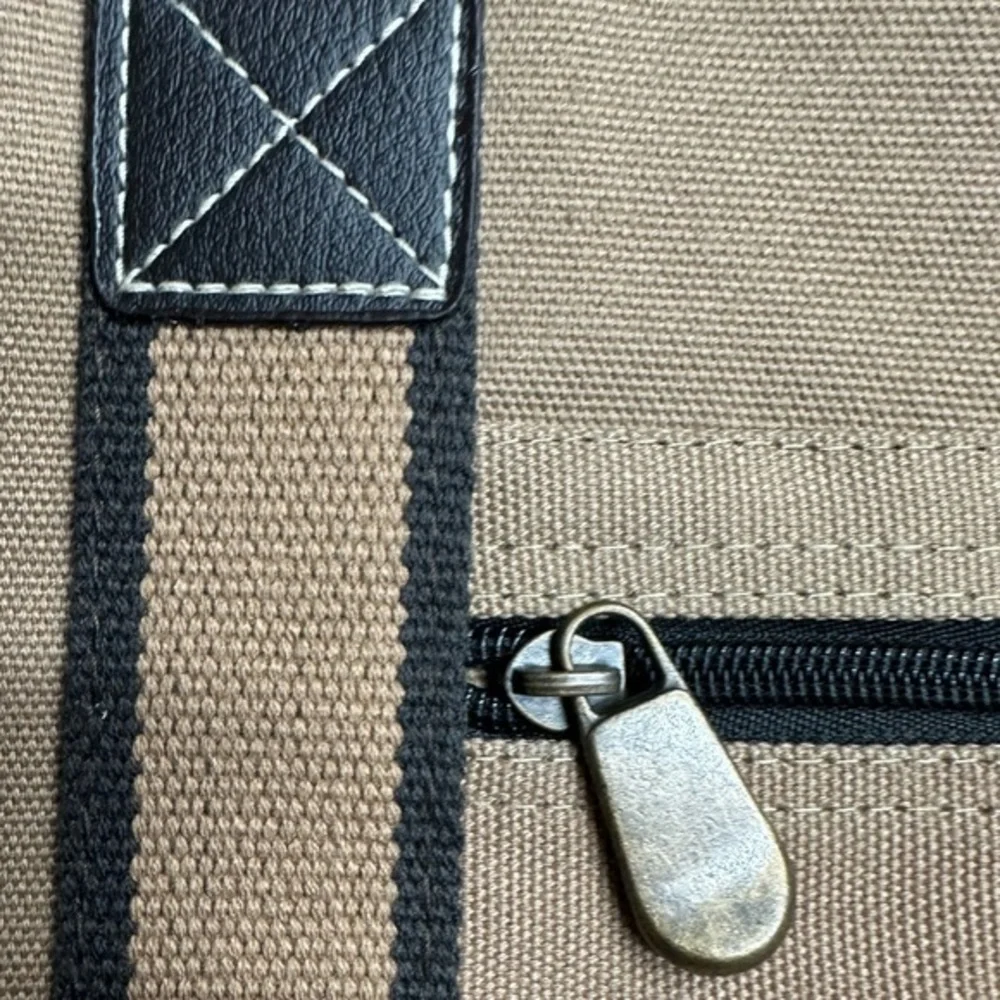 Eddie Bauer Canvas Exterior Plastic Interior Tote 13x14.5x5